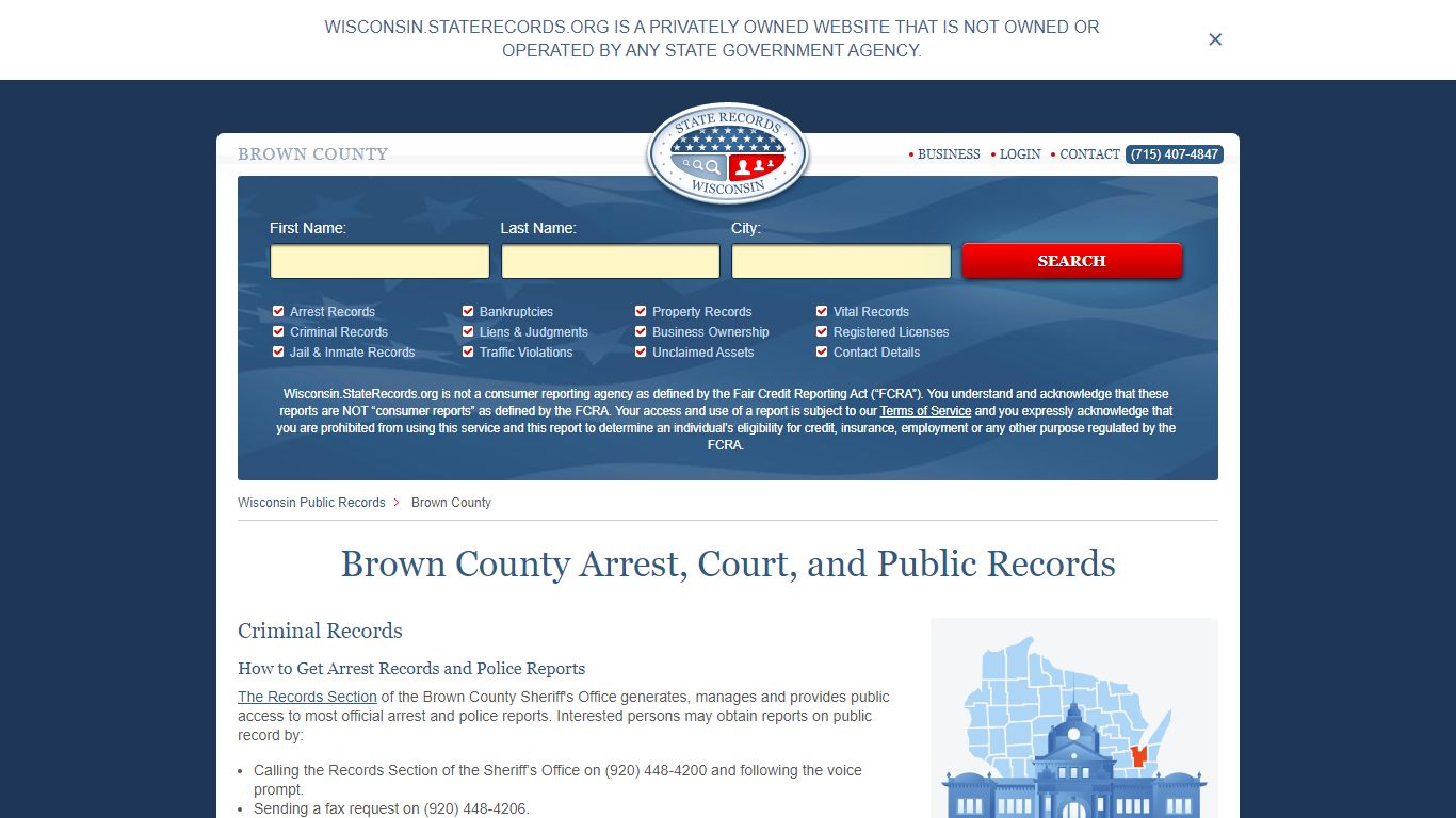 Brown County Arrest, Court, and Public Records