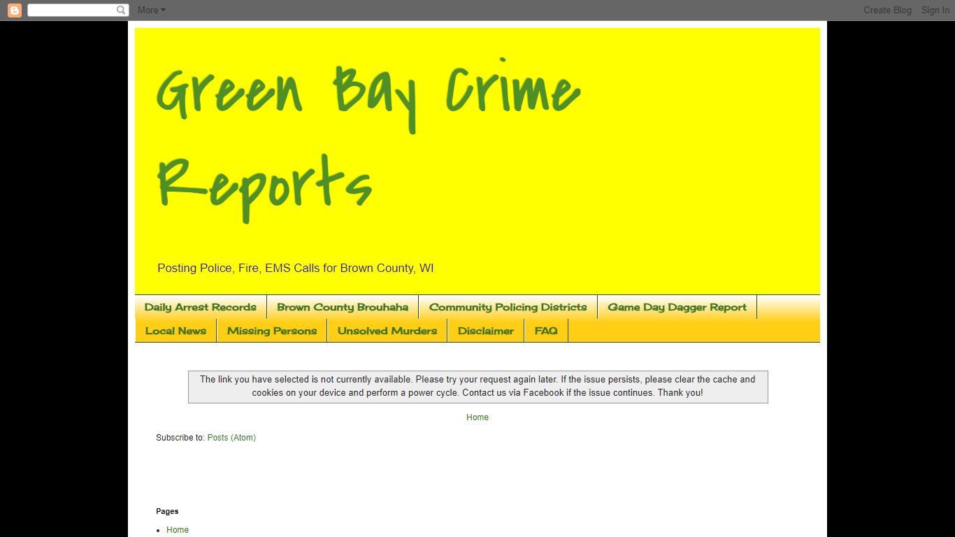 Green Bay Crime Reports: Daily Arrest Records - November ...